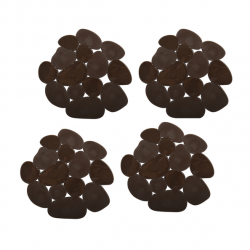 MSV Lot de 4 Tapis antiderapants de douche ou baignoire PVC GALETS 12x13cm Chocolat