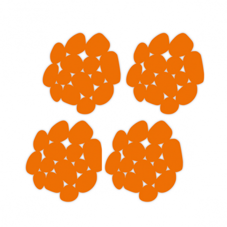 Lot de 4 Tapis antidérapants de douche ou baignoire PVC GALETS 12x13cm Orange MSV MSV