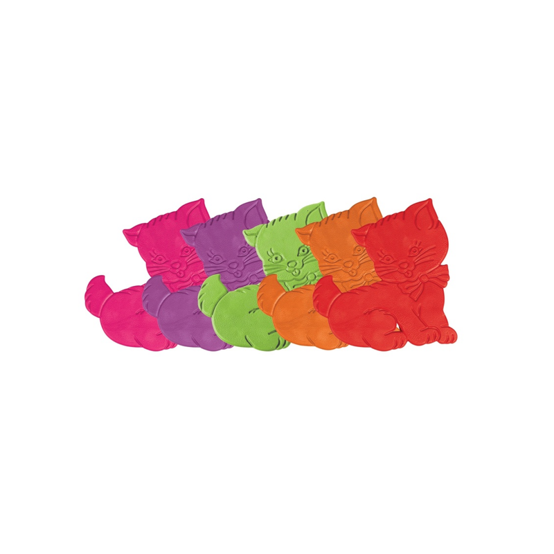 Lot de 5 stickers figurines antidérapantes de douche ou baignoire Caoutchouc Motif chat 12,5x11cm Multicolor MSV MSV
