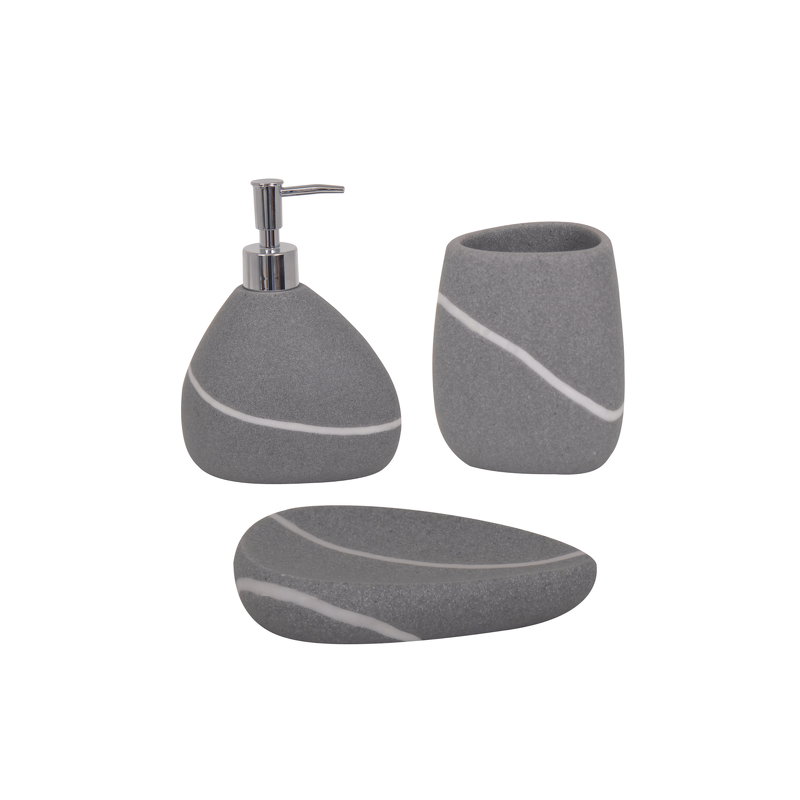 spirella Ensemble 3 accessoires de salle de bain Céramique ZEN Gris MSV