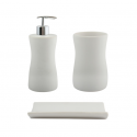 MSV ensemble 3 accessoires de salle de bain Céramique PALMA Blanc MSV