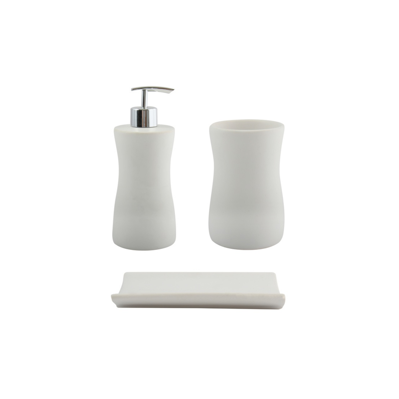 Ensemble 3 accessoires de salle de bain Céramique PALMA Blanc MSV