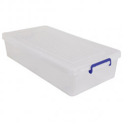 Cassetta portaoggetti con ruote PP Bianco Trasparente 35L MSV