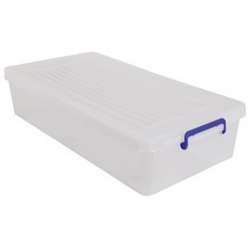 MSV Storage box on wheels White Transparent 35L