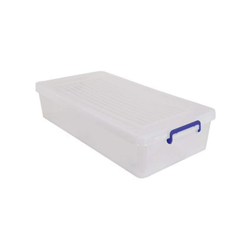 Cassetta portaoggetti con ruote PP Bianco Trasparente 35L MSV