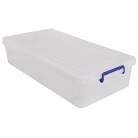 Boite de rangement à roulettes Blanc Transparent 35L MSV MSV
