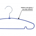 Lot de 10 cintres en Acier plastifié antiglisse Bleu MSV MSV