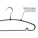 MSV Set of 10 hangers in black anti-slip plastic-coated steel MSV