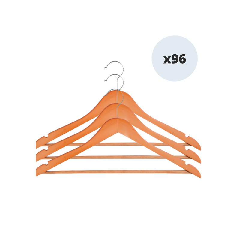 spirella Lot de 96 cintres en bois à Tête en métal chromé pivotante MSV