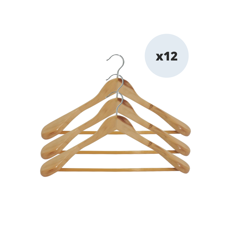 MSV 12er-Pack Kleiderbügel aus Holz MSV