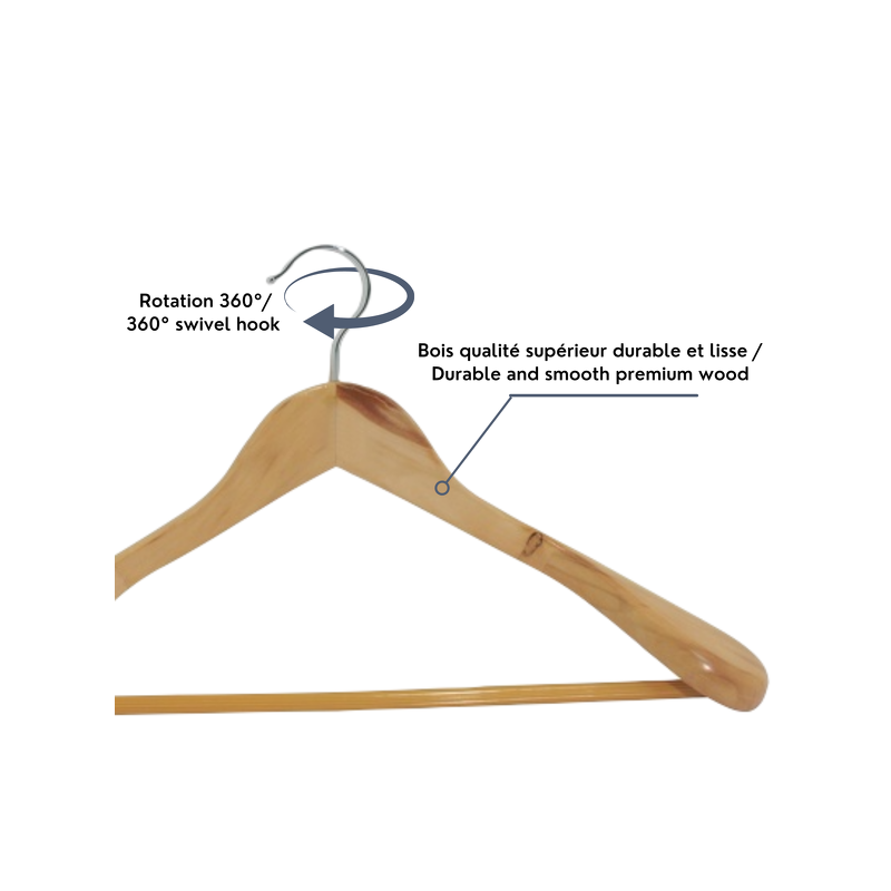 MSV Paquete de 12 perchas de madera para chaquetas MSV