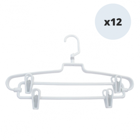 MSV 12er-Pack Kleiderbügel mit mehreren Clips für Hosen oder Röcke MSV