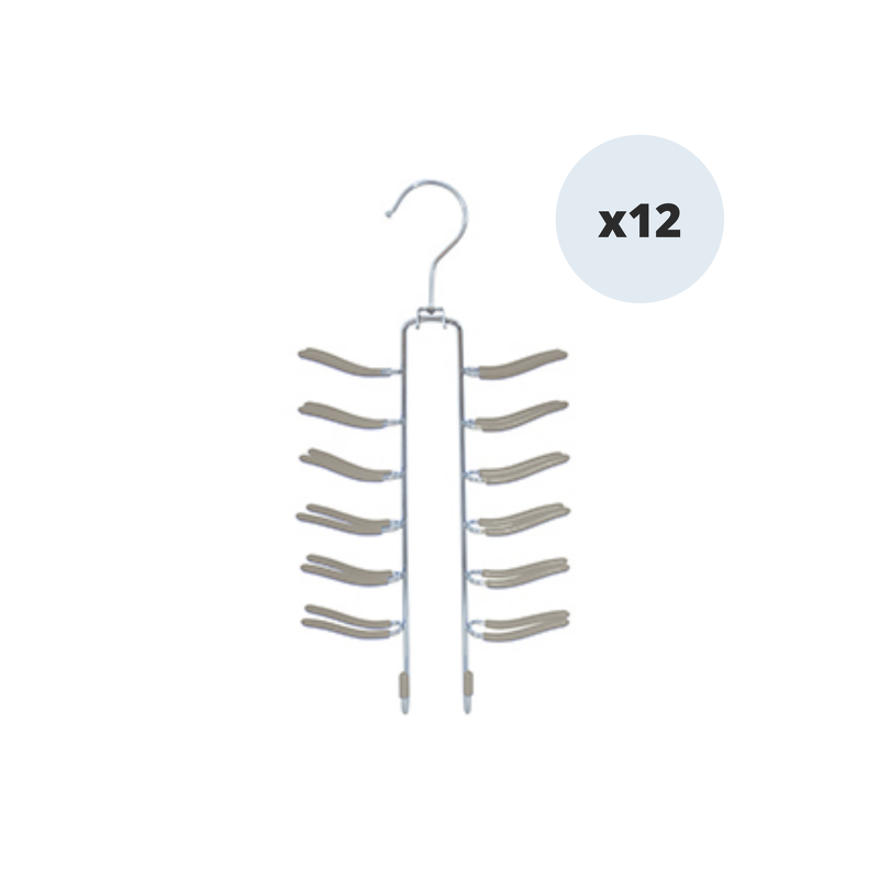 MSV Set of 12 hangers for belts non-slip plastic-coated steel MSV