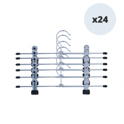 MSV Set of 24 Clothes Hangers with Clips Steel