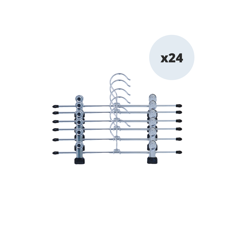 MSV Set de 24 Perchas de Acero con Pinzas MSV
