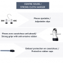 Lot de 24 cintres en acier avec pinces MSV MSV