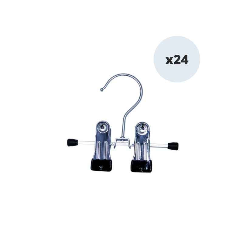 MSV Set de 24 Perchas de Acero con Clips para Botas MSV