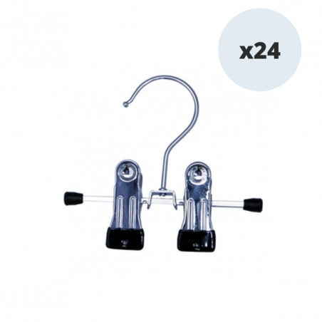 Lot de 24 cintres en acier avec pinces spécial bottes MSV MSV