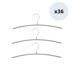 MSV Set of 36 hangers non-slip plastic-coated steel Taupe
