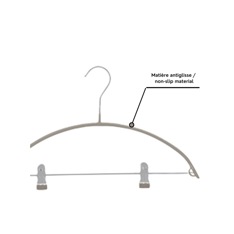 Lot de 24 cintres en acier plastifié antiglisse avec pinces MSV MSV