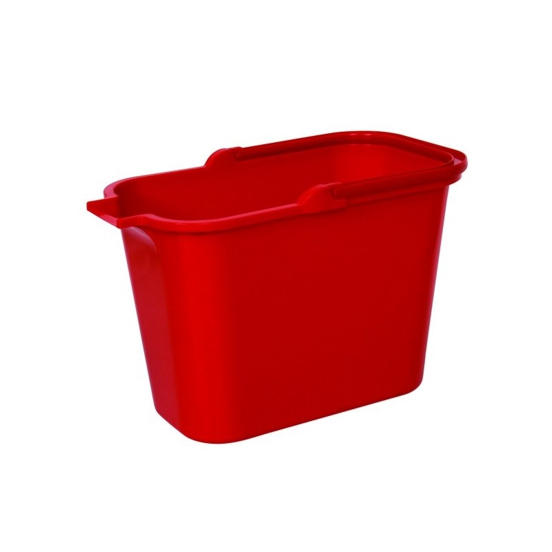 Seau rectangulaire PP 14L Rouge MSV MSV