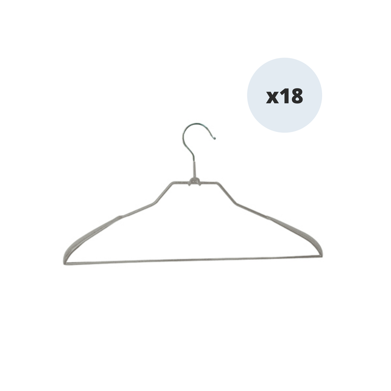 MSV Set de 18 perchas de acero plastificado antideslizante MSV
