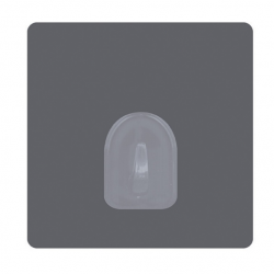 MSV Set of 2 Repositionable Adhesive Wall Hooks Gray