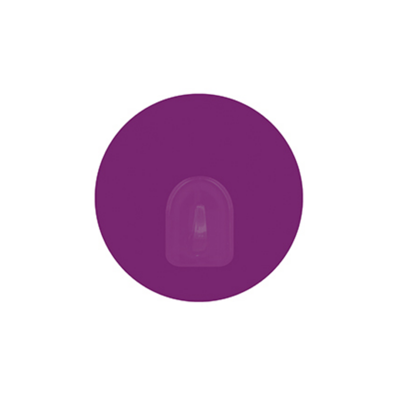 MSV Juego de 2 ganchos de pared reposicionables redondos violeta MSV