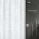 rideau de douche Polyester FORES 120x200cm Blanc Elements by Spirella Spirella