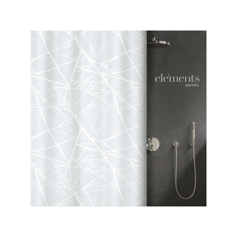 spirella rideau de douche Polyester FORES 180x180cm Blanc Elements by Spirella