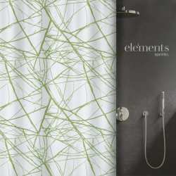 Elements by Spirella Shower curtain FORES Polyester 180x200cm Green
