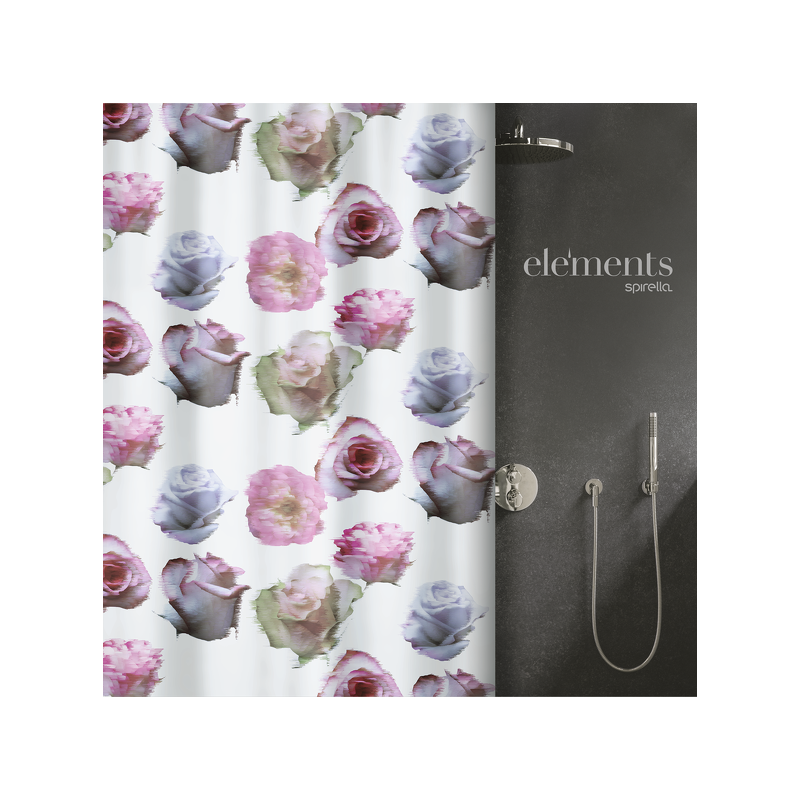 Elements by Spirella Duschvorhang Polyester MUSE 120x200cm Pink Spirella