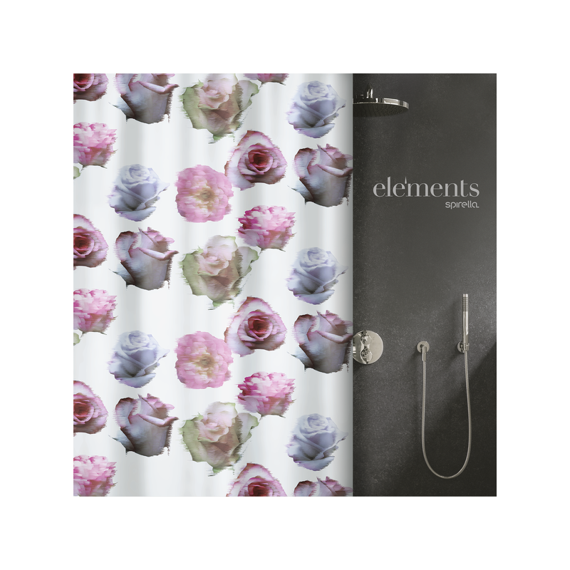 rideau de douche Polyester MUSE 120x200cm Rose Elements by Spirella Spirella