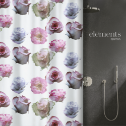 Elements by Spirella Cortina de ducha Poliéster MUSE 180x180 cm Rosa Spirella