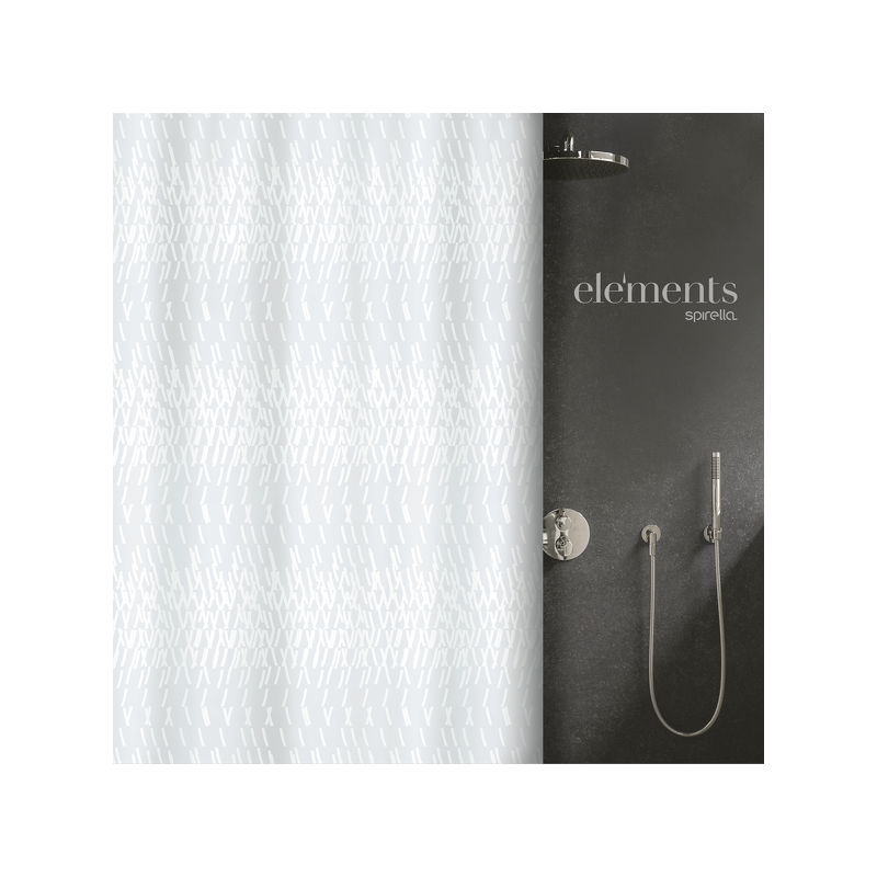 Elements by Spirella Cortina de ducha Poliéster CODE 120x200cm Blanco Spirella