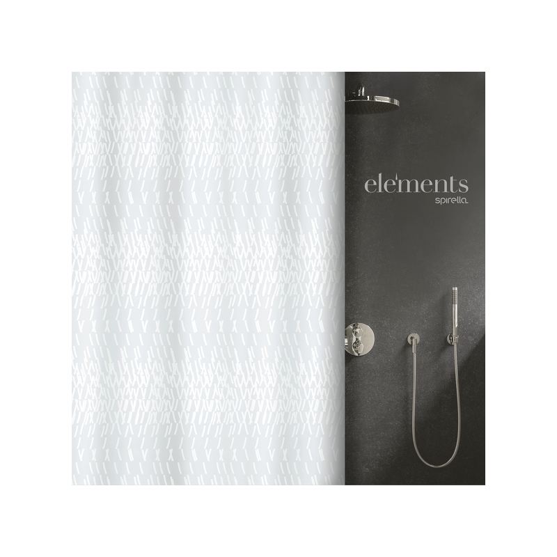 Elements by Spirella Shower curtain Polyester CODE 240x180cm White Spirella