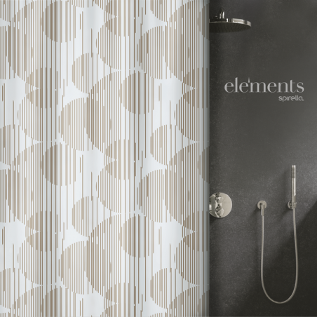 Elements by Spirella Shower curtain Polyester RAIO 180x200cm Beige Spirella