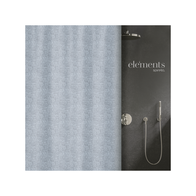 Elements by Spirella Duschvorhang Polyester ILO 180x180cm Blue Denim Spirella