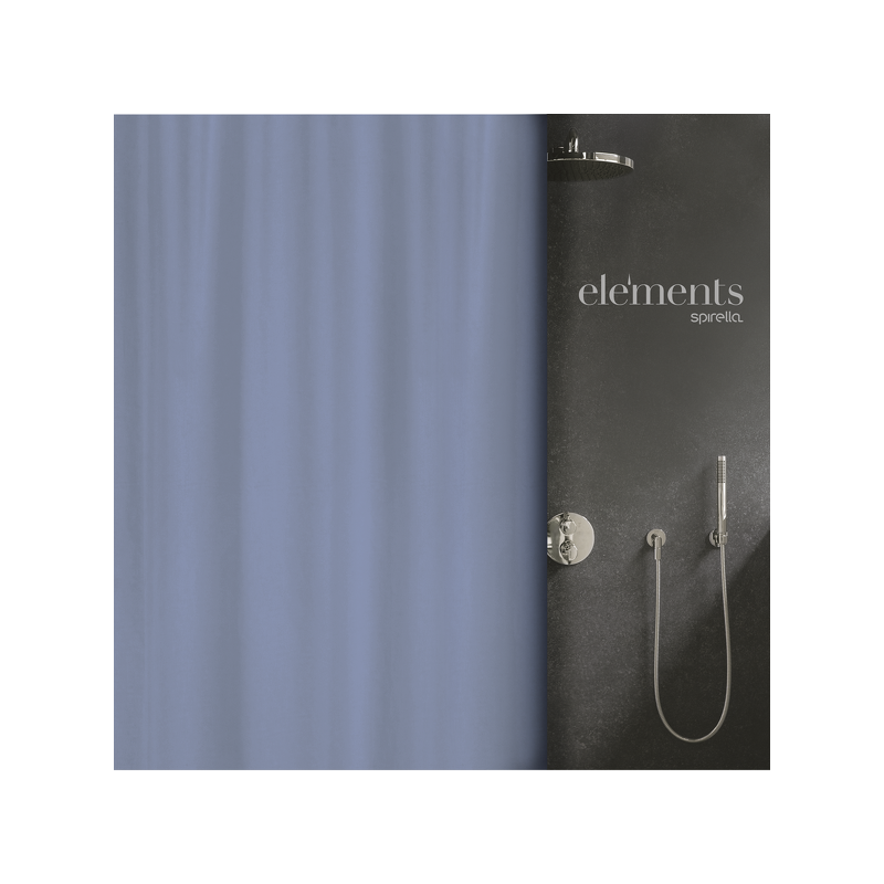 Elements by Spirella Duschvorhang Polyester PURE 240x180cm Blau Spirella