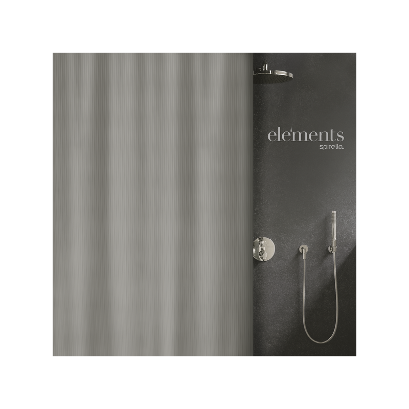 spirella rideau de douche Polyester MERA 120x200cm Gris Elements by Spirella
