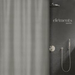 Elements by Spirella Shower curtain Polyester MERA 180x180cm Gray Spirella