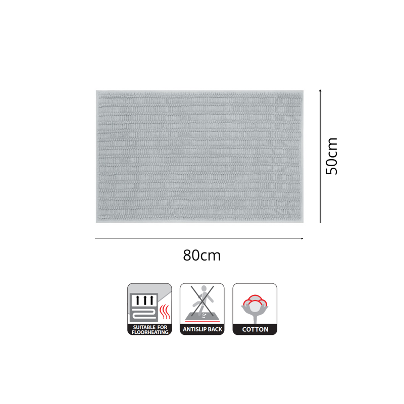 Tapis de bain Coton ADA 50x80cm Gris Spirella Spirella