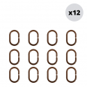 MSV Pack de 12 Anillos de cortina de ducha de chocolate MSV