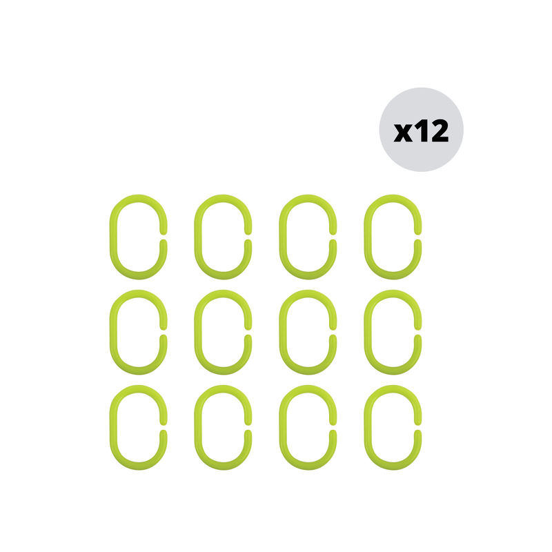 MSV 12er Set Duschvorhangringe grüne MSV
