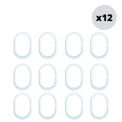 MSV Pack de 12 Anillos para cortina de ducha blanco MSV