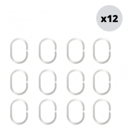MSV Pack de 12 Anillos  para cortina de ducha transparentes MSV