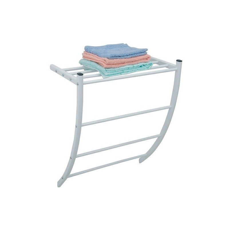 Porte Serviettes & étagère murale en Acier Blanc MSV MSV