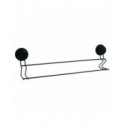 Wall-mounted towel rack with suction cups in Black Steel MSV