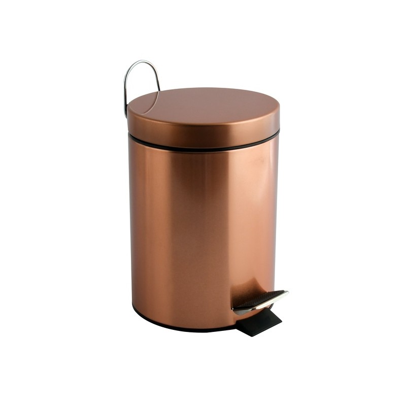 HANS Papelera con pedal de acero 3L Efecto cobre MSV
