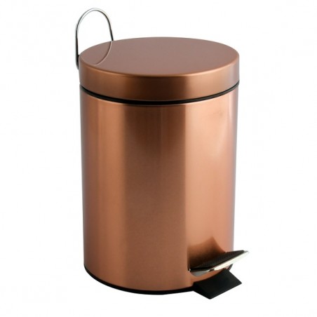HANS Papelera con pedal de acero 3L Efecto cobre MSV